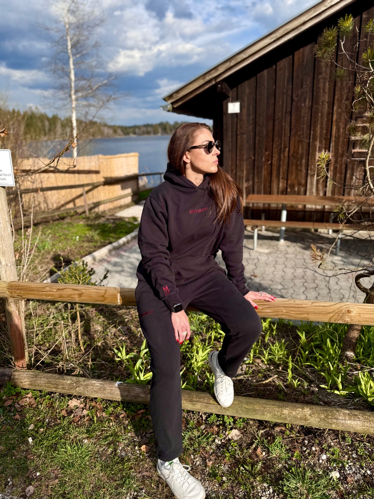 Jogger Kim - black/ bordeaux