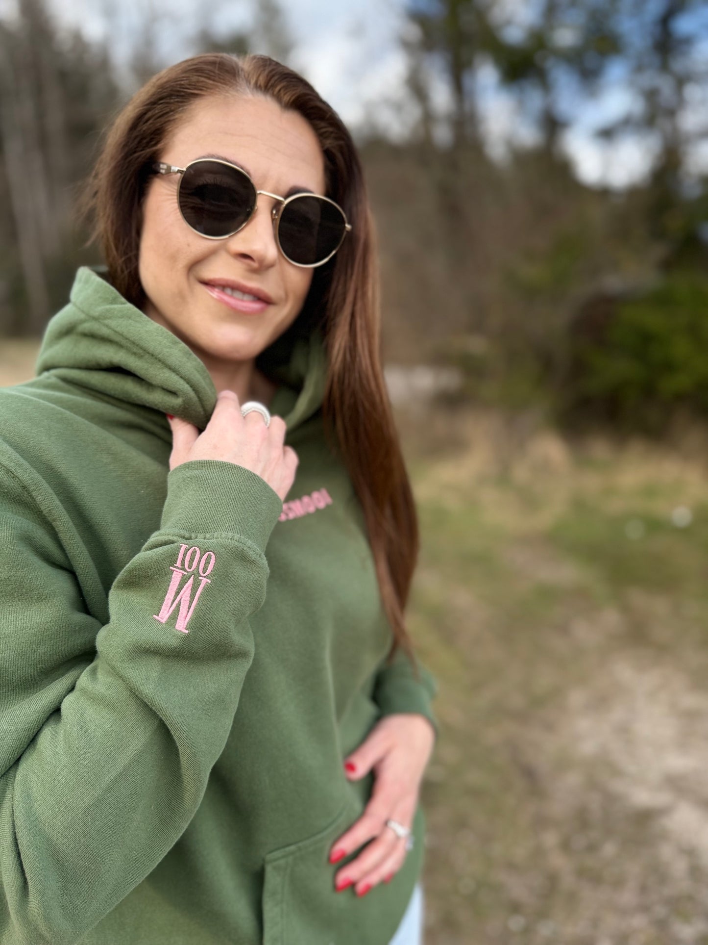 Hoodie Toni - green/ rose