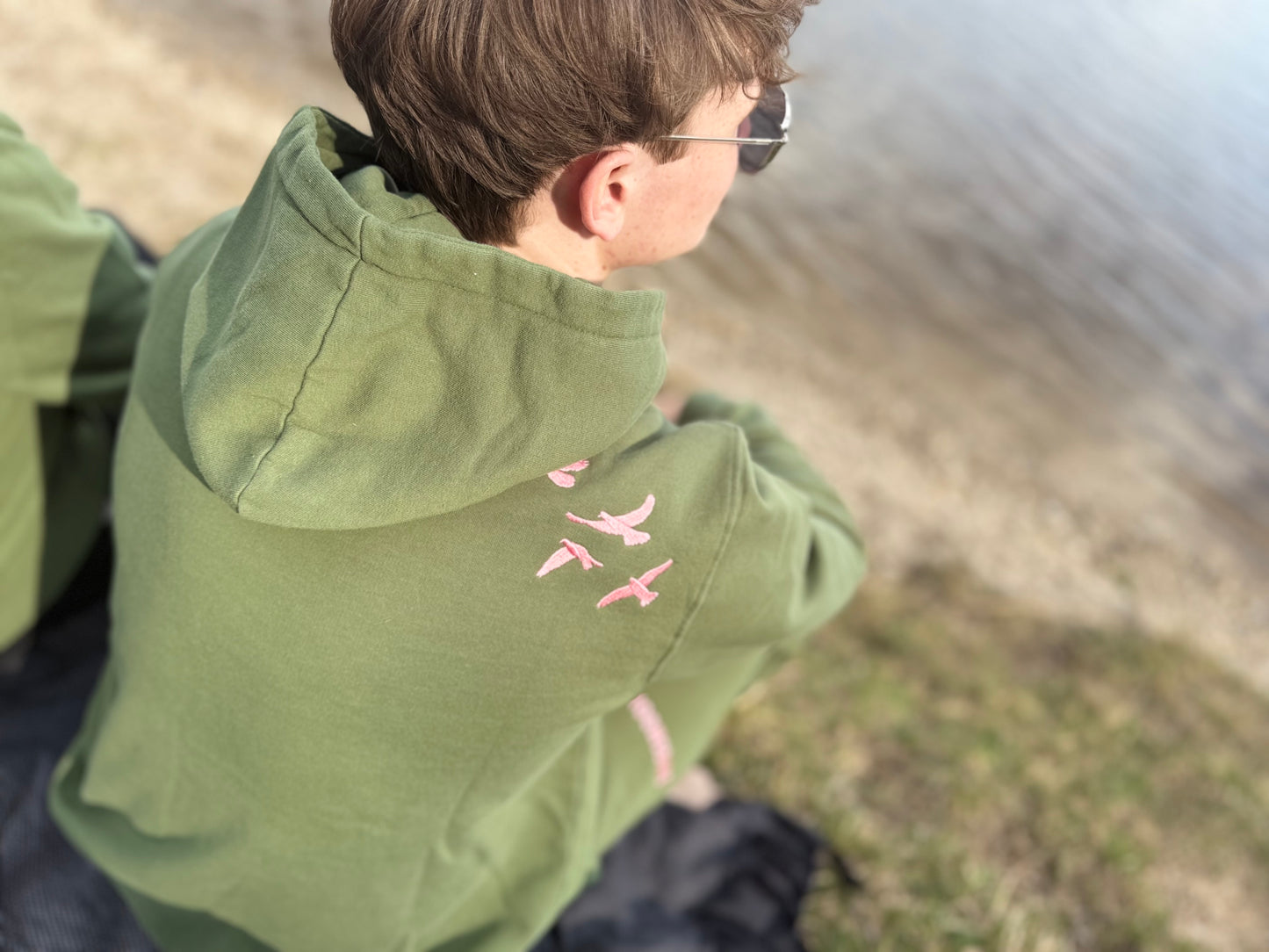 Hoodie Toni - green/ rose