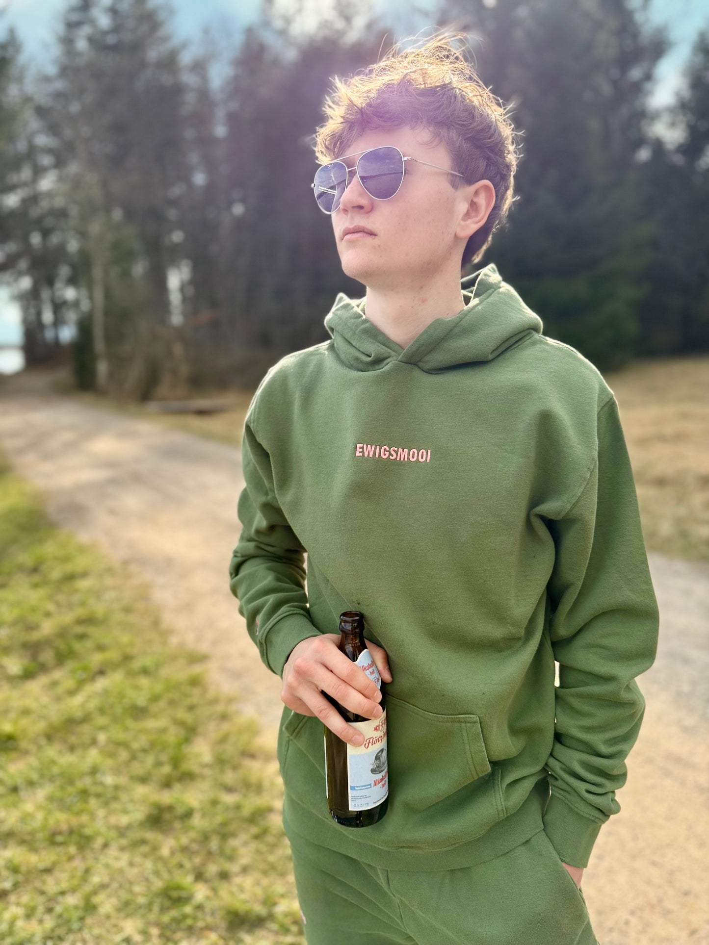 Hoodie Toni - green/ rose