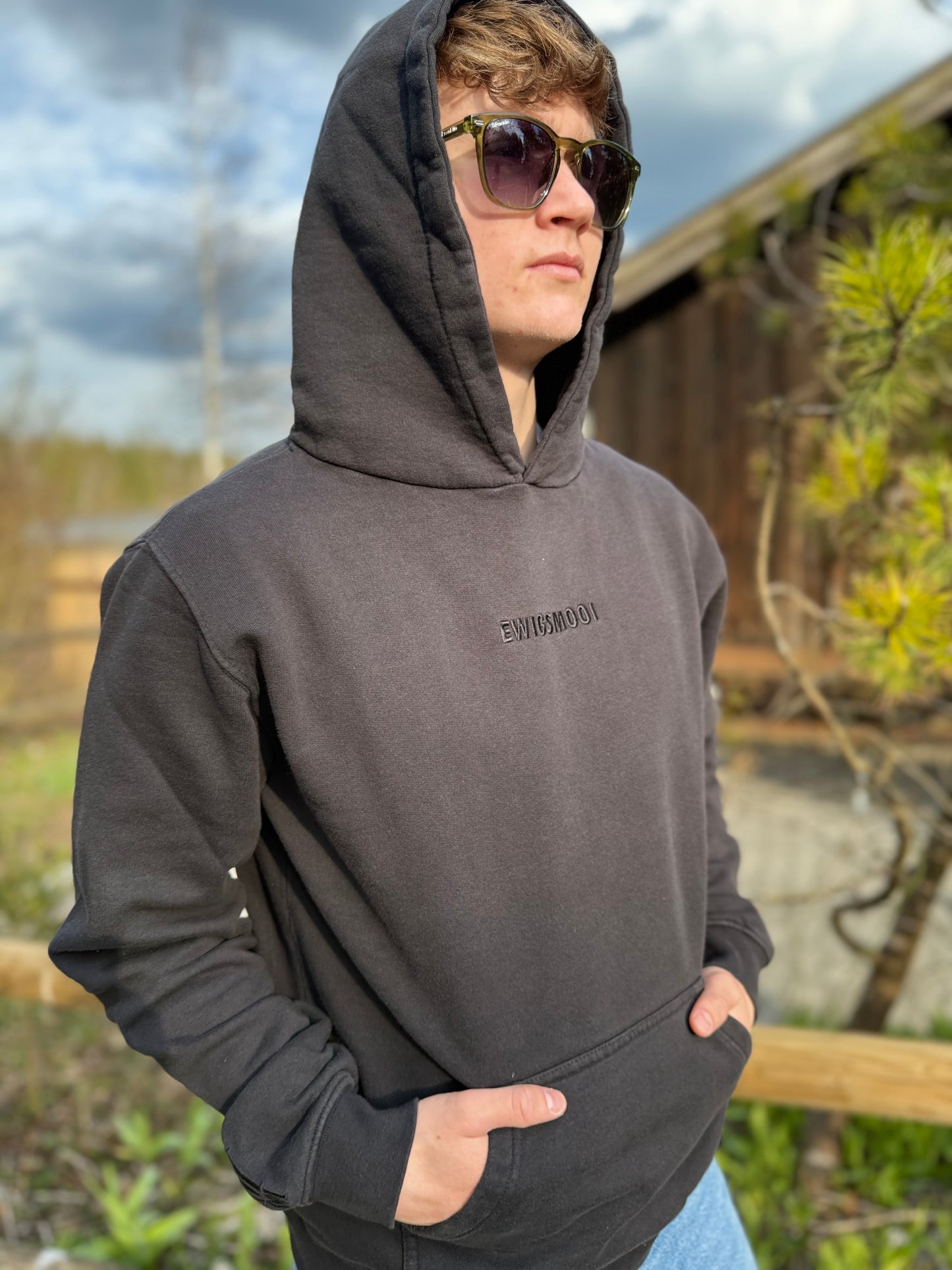 Hoodie Toni - black/black